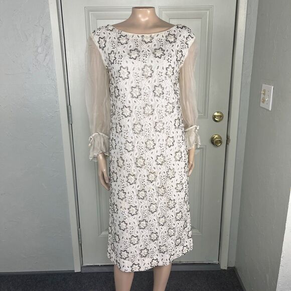 Vintage 50's 60s Nicholas Ungar Women's Dress 14 party Beaded Formal Evening LL9 - Picture 1 of 15
